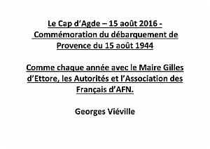 2016 08 15 CAP D AGDE-COMMEMORATION DU DEBARQUEMENT 1944 EN PROVENCE